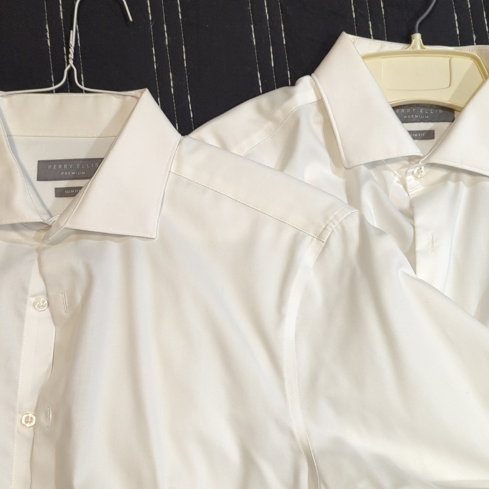Perry Ellis Men's Classic White Dress Shirt